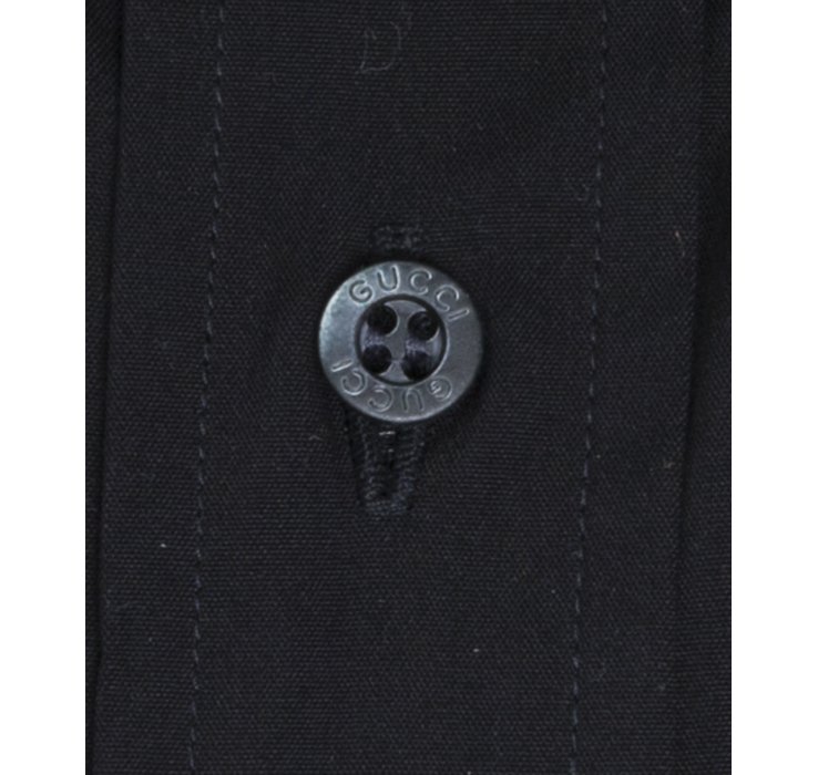 Lyst - Gucci Black Stretch Poplin Fitted Point Collar Dress Shirt in ...