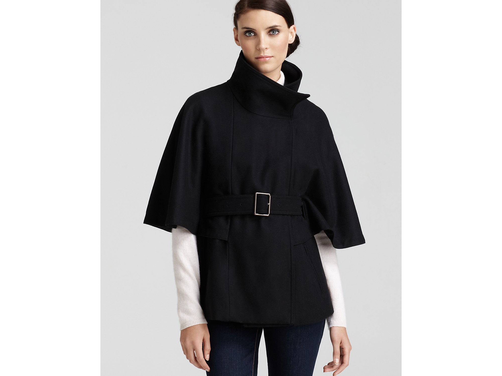 Lyst - Marc New York Belted Cape Coat in Green