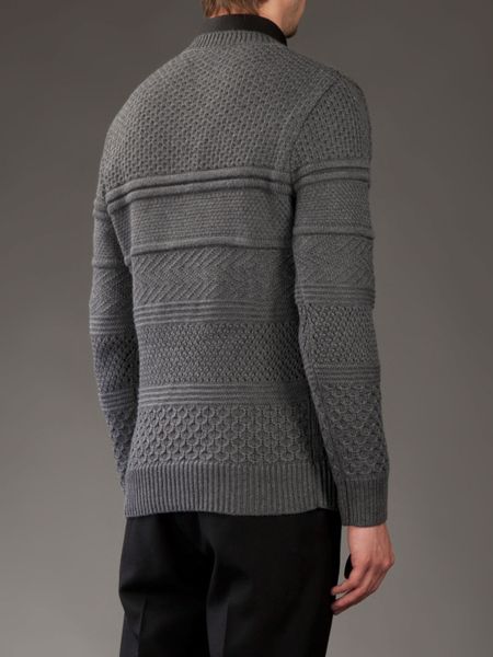 Neil Barrett Cable Knit Sweater in Gray for Men (grey) | Lyst