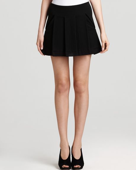 Theory Wen Wool Ponte Knit Pleated Skirt in Black | Lyst