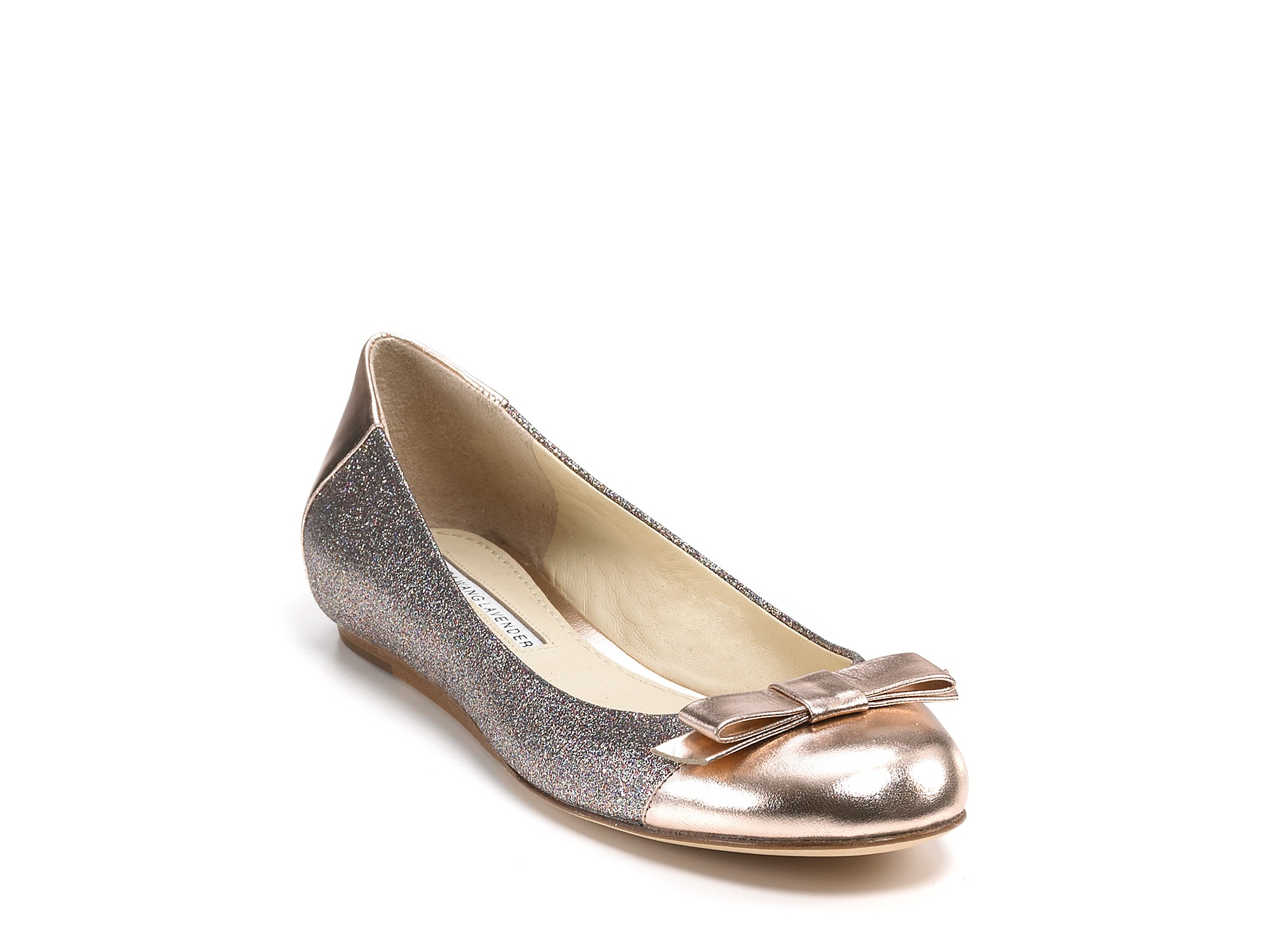 Vera Wang Lavender Flats - Louisa Sparkle Ballet in Silver (platino) | Lyst