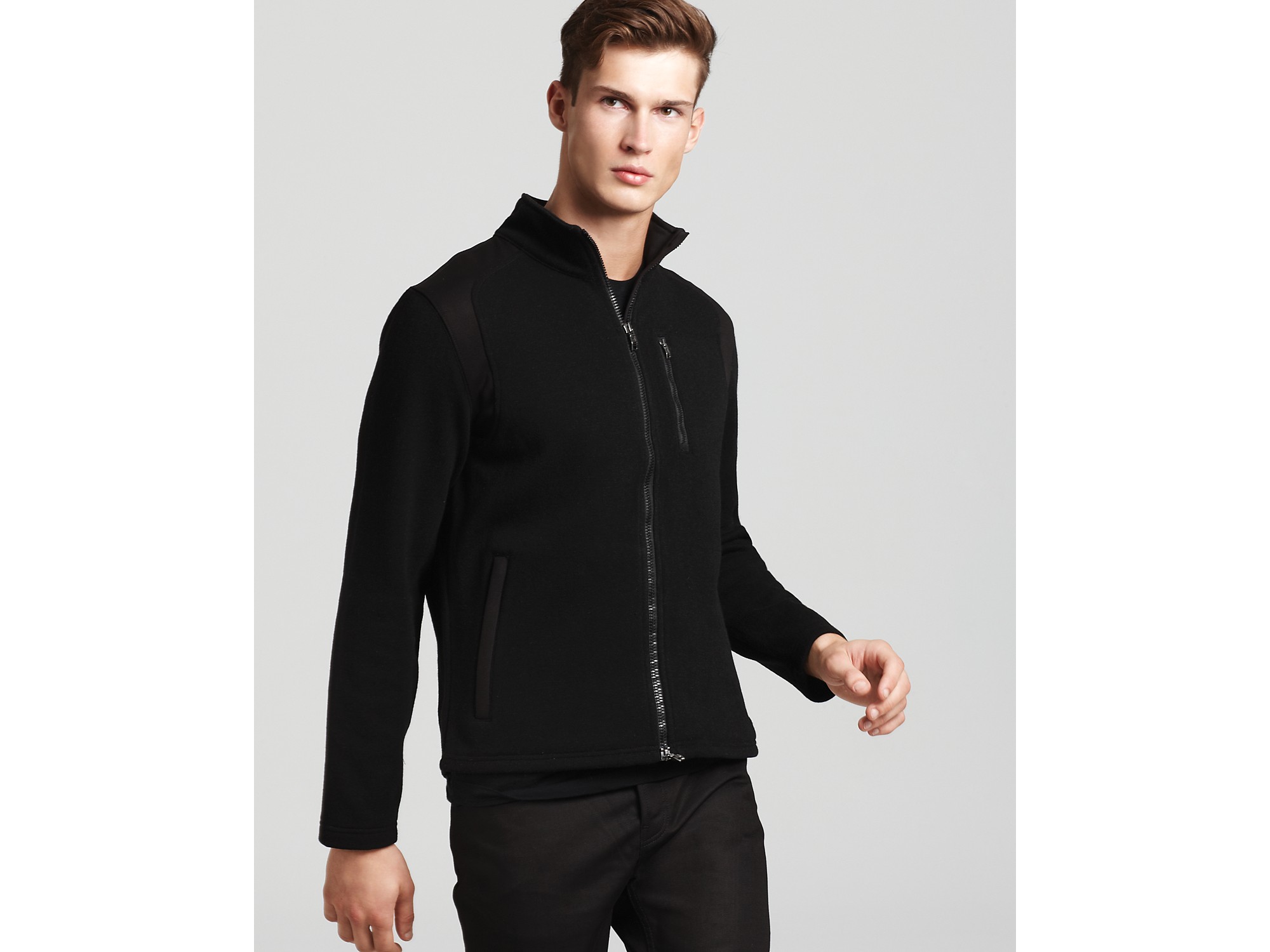 Victorinox Full Zip Sweater in Black for Men | Lyst