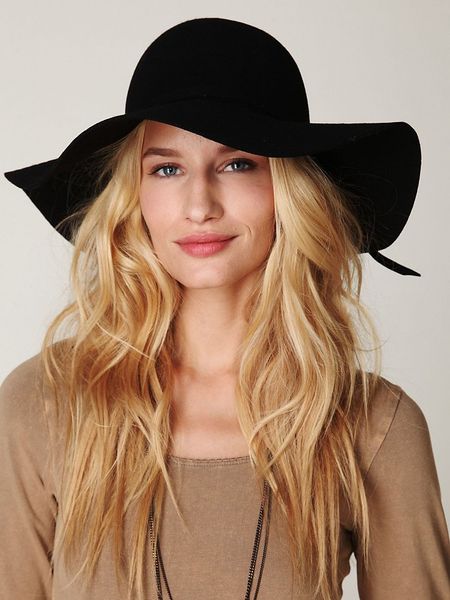 Free People Jenny Floppy Hat in Black | Lyst