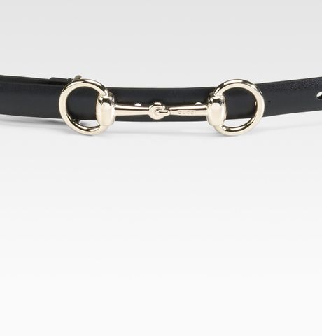 Gucci Leather Horsebit Buckle Belt in Black | Lyst