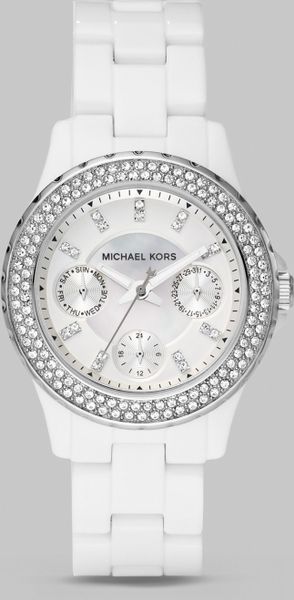 Michael Kors Stainless Steel & Acetate Watch/mini in White | Lyst