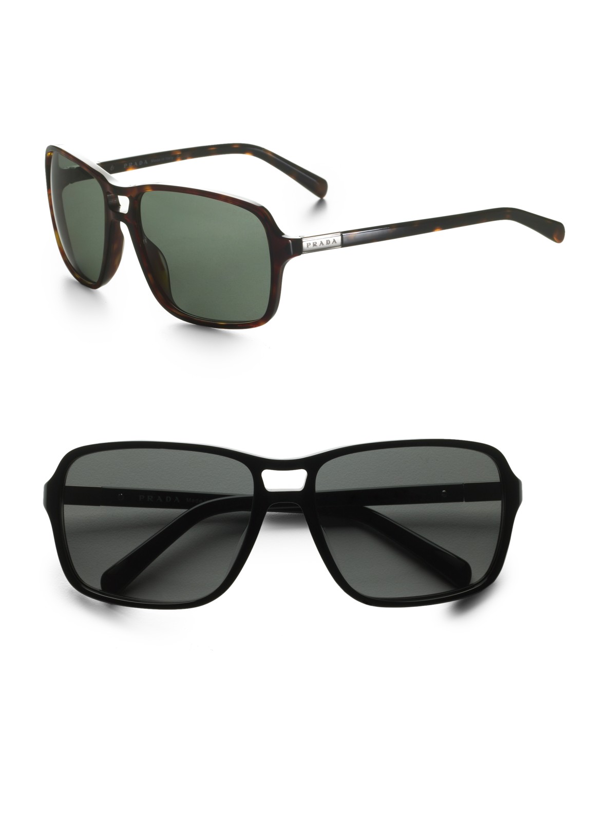 Prada Square Aviator Sunglasses in Gray for Men (grey) | Lyst