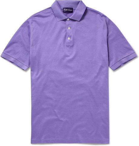 Ralph Lauren Purple Label Pique Cotton Polo Shirt in Purple for Men | Lyst