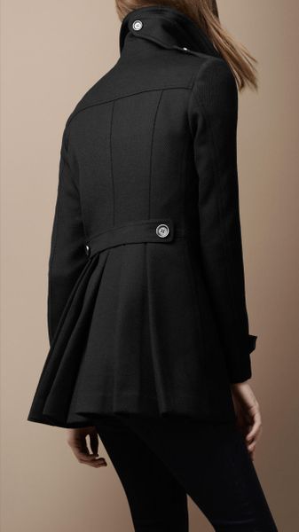 Burberry Brit Wool Military Coat in Black | Lyst