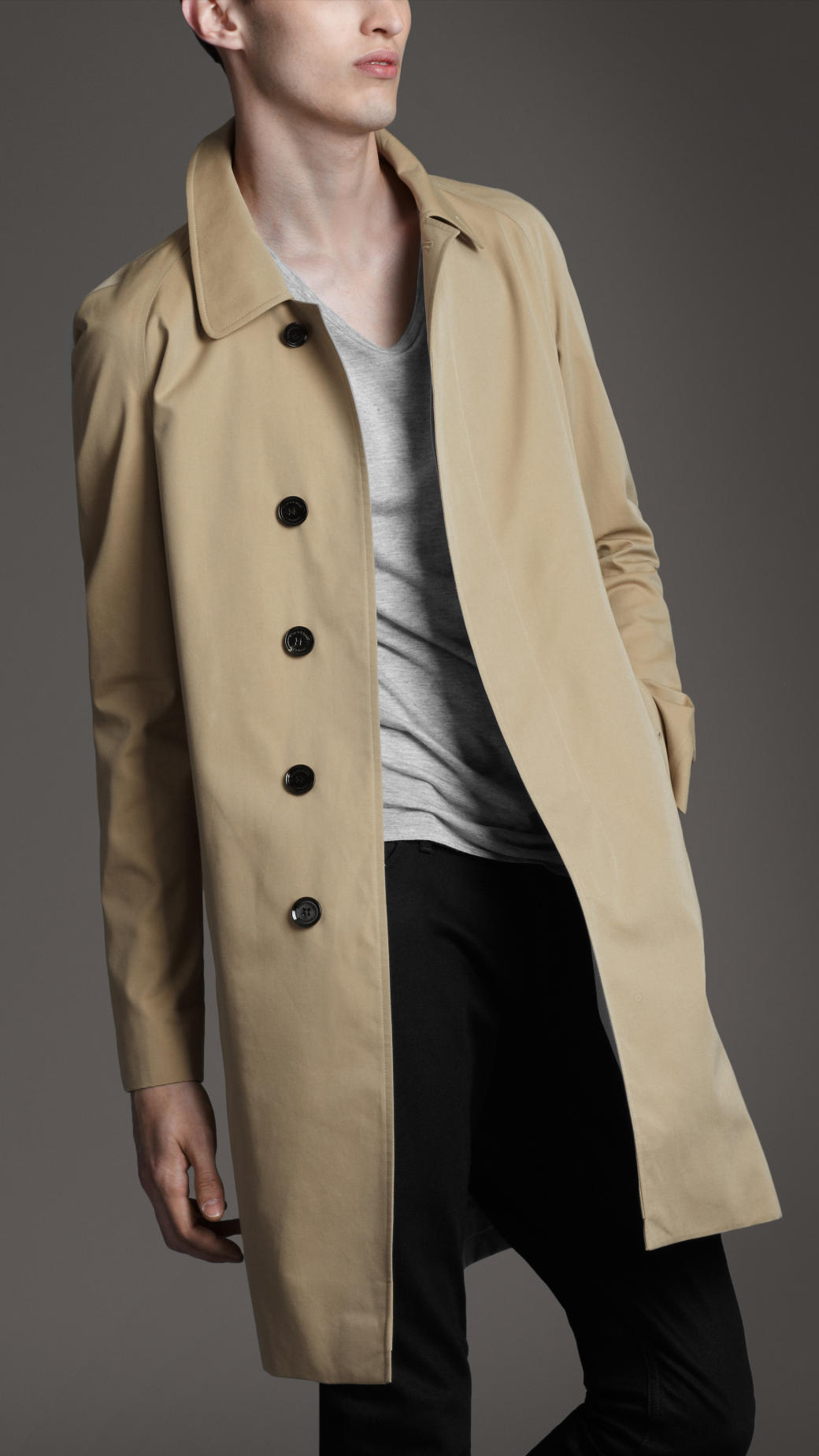 burberry single breasted raincoat