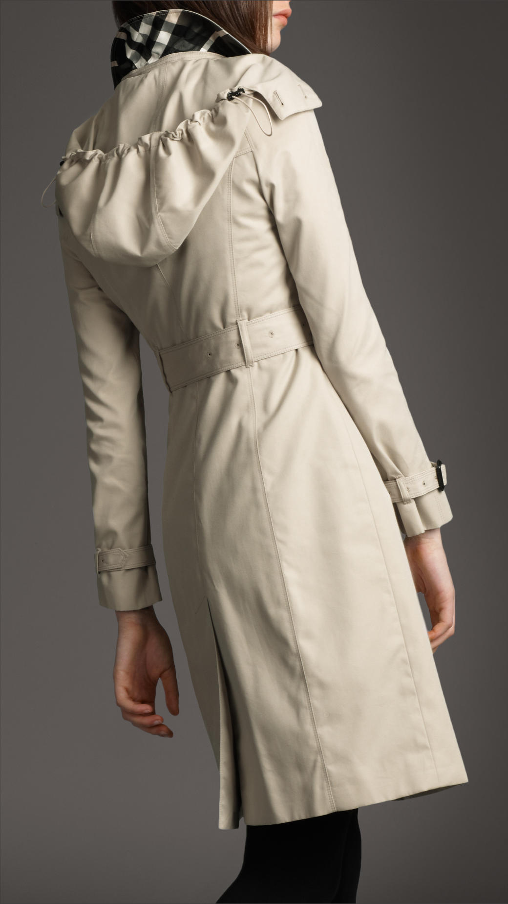 Burberry Hooded Cotton Trench Coat in Natural - Lyst