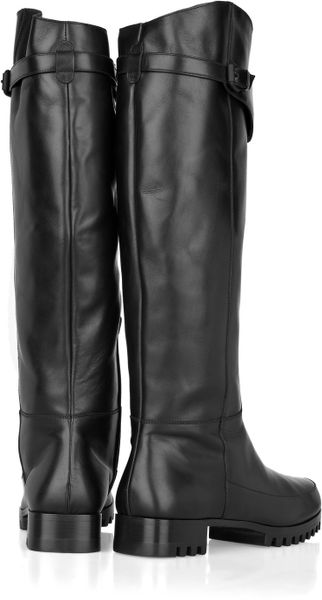 Calvin Klein Zuzana Leather Knee Boots in Black | Lyst