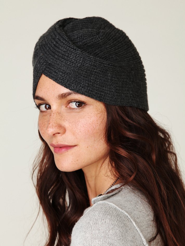 Lyst - Free people Knitted Turban Beanie in Black