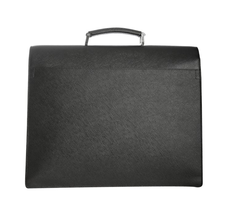 Prada Black Saffiano Leather Briefcase in Black for Men | Lyst  