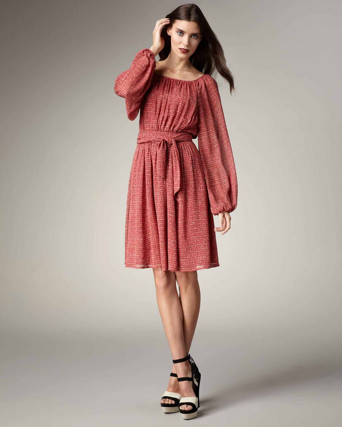 Lyst Rachel Zoe Monroe Peasant Dress In Red 5392