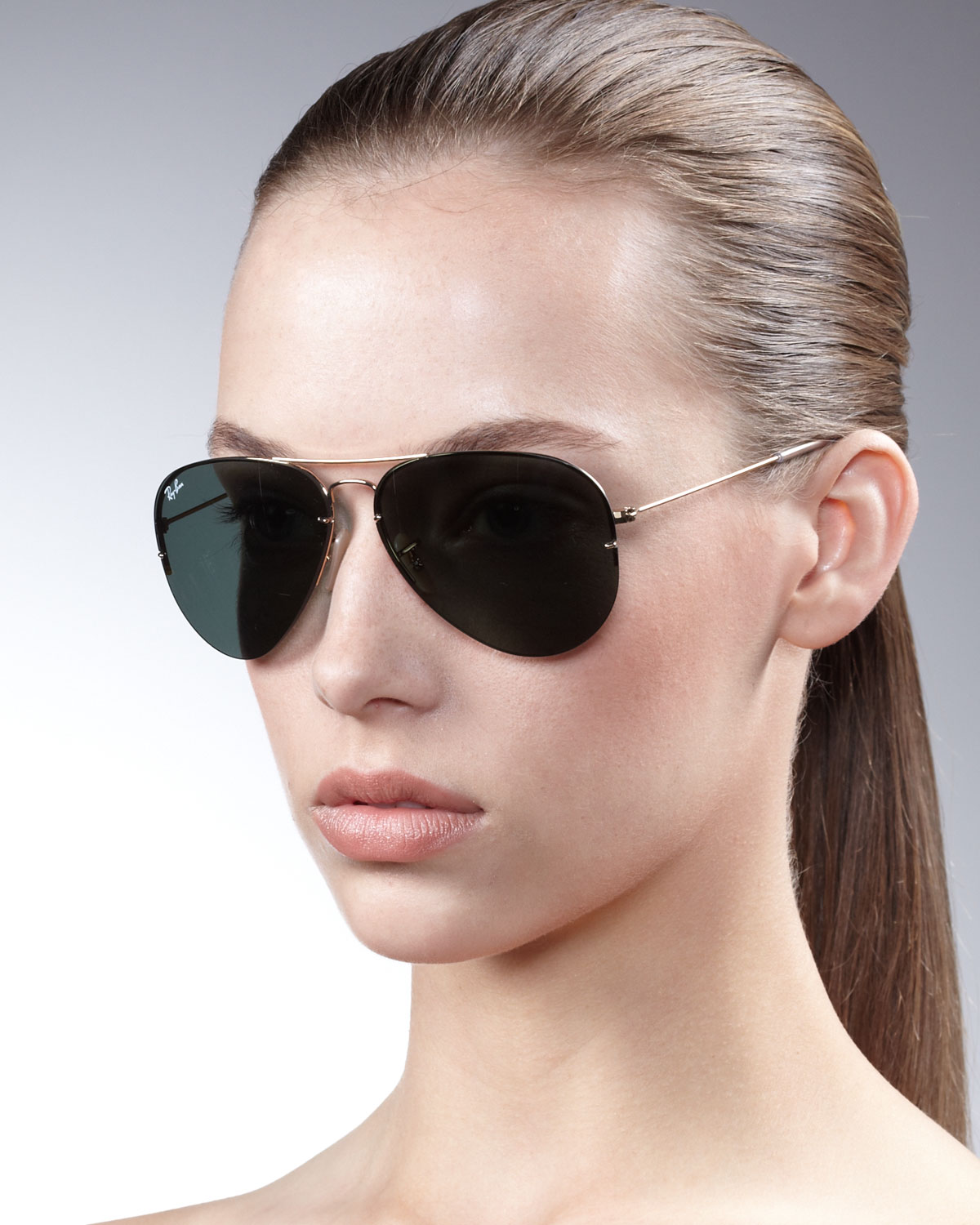 Lyst - Ray-Ban Light Ray Aviator Sunglasses in Black