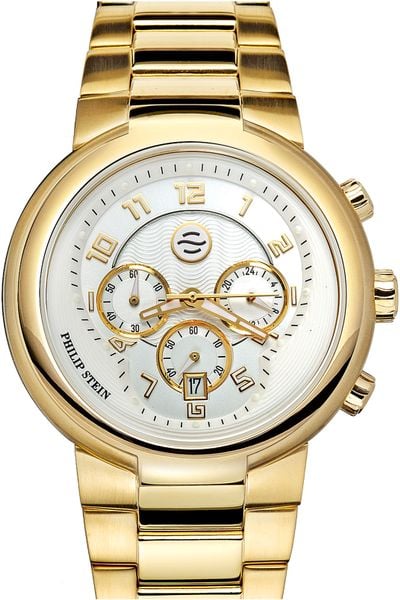 Philip Stein Gold Active Chronograph Watch On Gold Bracelet in Gold for ...