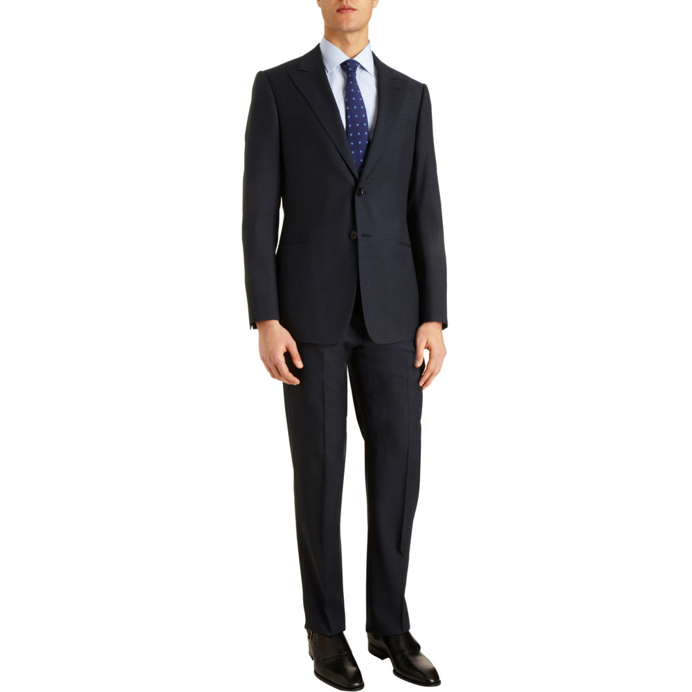 Armani Micro Check Suit in Blue for Men (navy) | Lyst