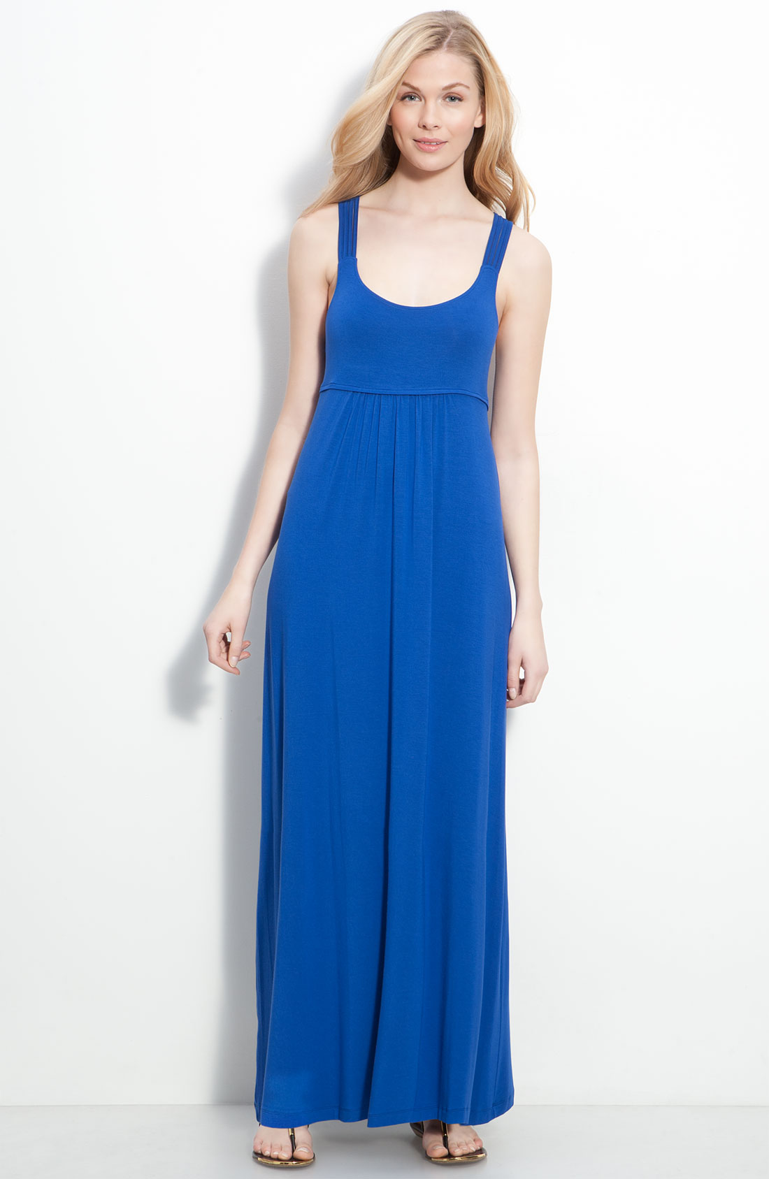 Calvin Klein Cross Back Maxi Dress in Blue (sapphire) | Lyst