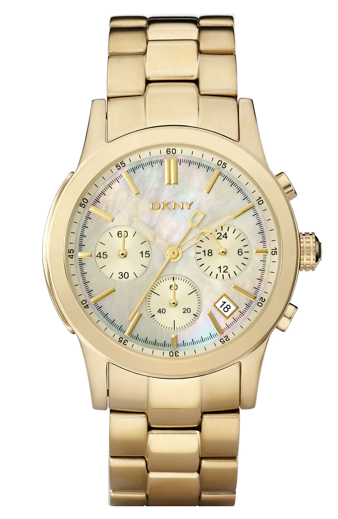 Dkny Chronograph Bracelet Watch in Gold | Lyst