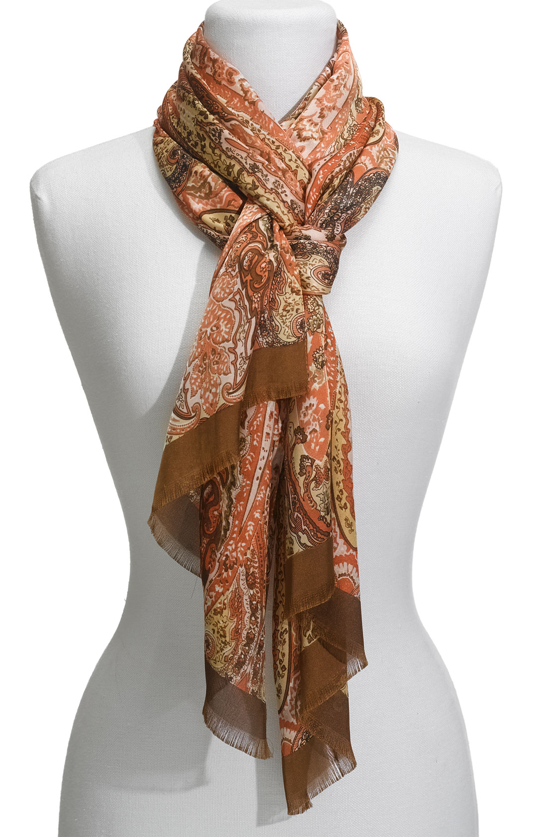 Echo Paisley Scarf in Brown | Lyst