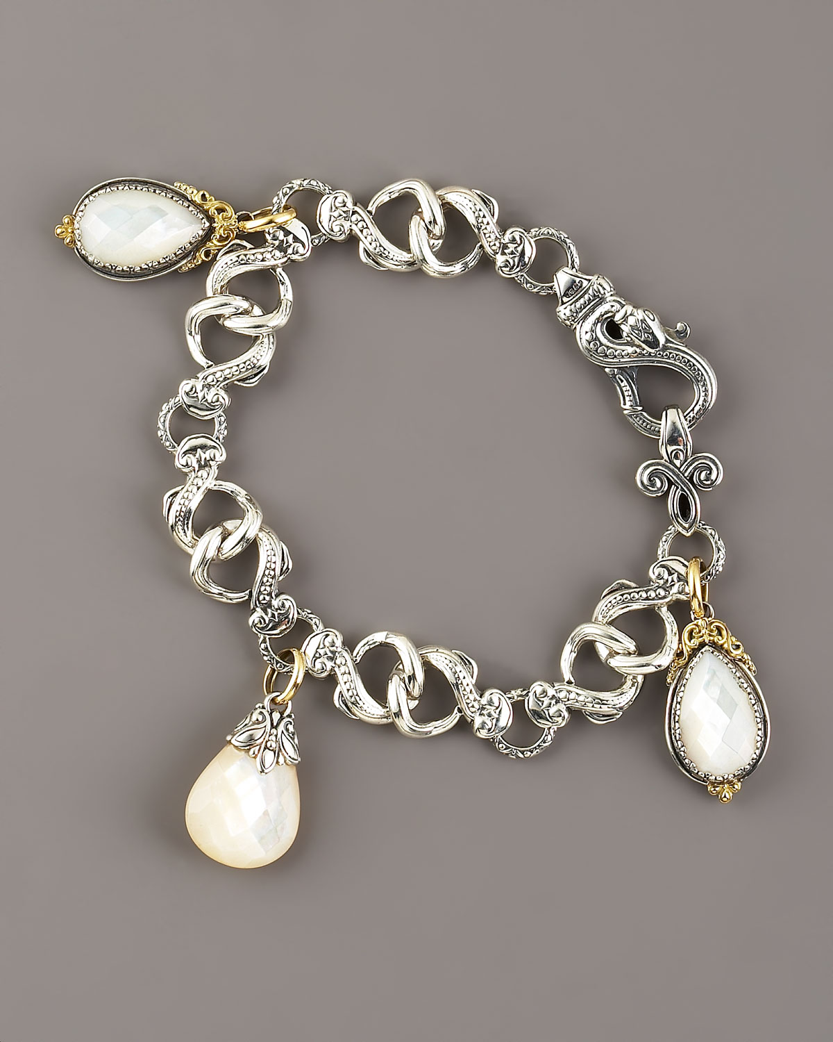 Lyst Konstantino Mother Of Pearl Charm Bracelet In Metallic Gallery