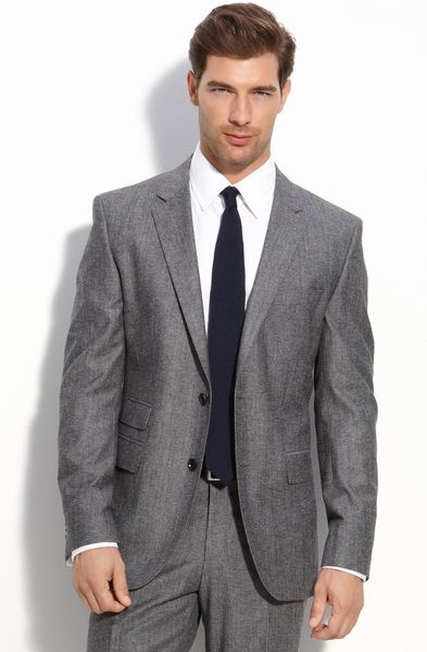 Boss Black The Sweet/sharp Donegal Tweed Cotton Blend Suit in Gray for ...