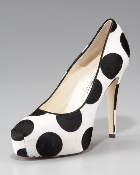 Brian Atwood Maniac Polka-dot Platform Pump in Black (black white) | Lyst