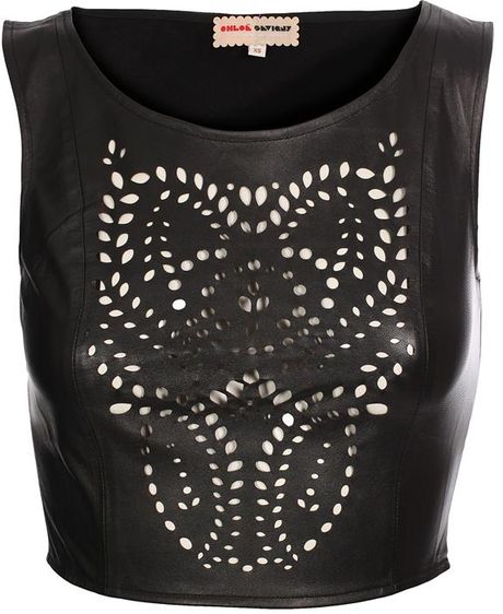 Chloë Sevigny X Opening Ceremony Laser Cut Leather Pinafore Top in ...