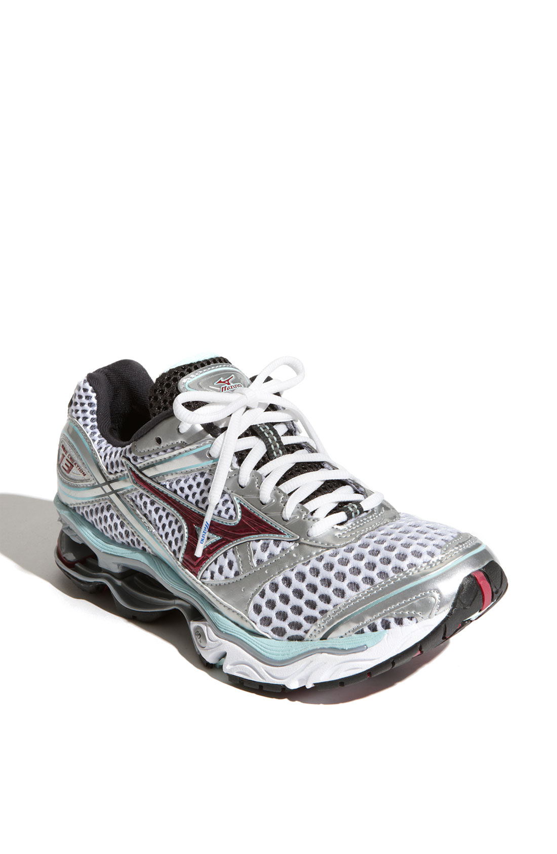 Mizuno Wave Creation 13 Running Shoe in Gray (grey/ silver/ red) | Lyst