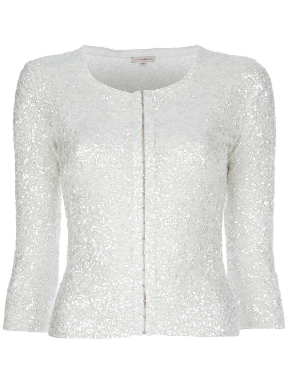 P.a.r.o.s.h. Sequin Cardigan in White | Lyst