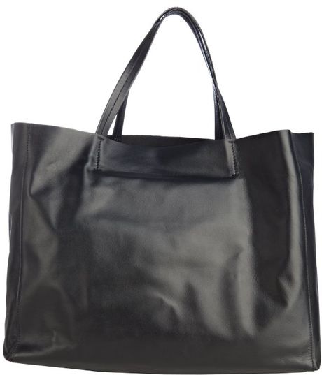Celine Black Leather Large Tote Bag in Black | Lyst