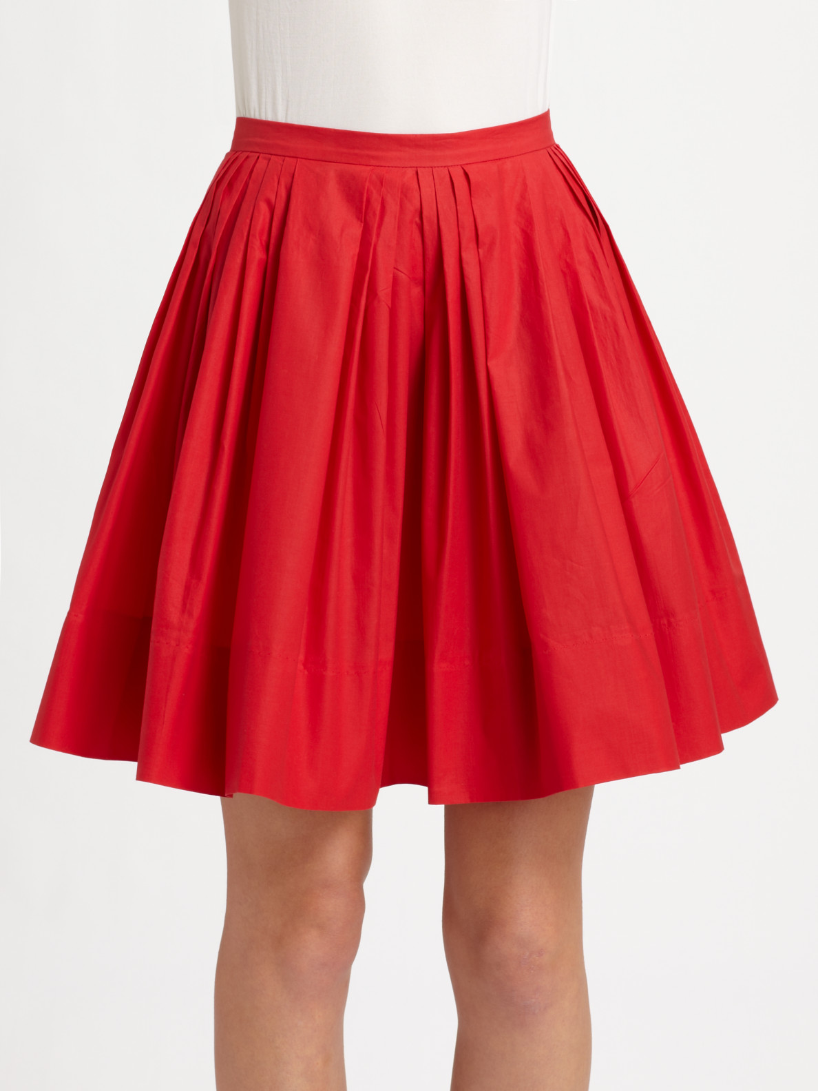 Lyst - Sonia By Sonia Rykiel Pleated Flared Skirt in Red
