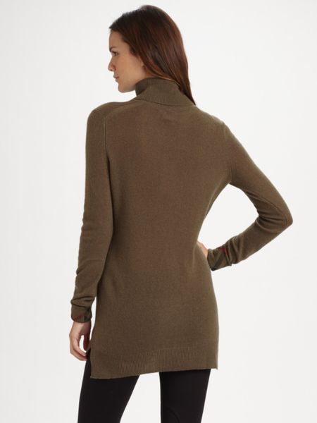Burberry Brit Cashmere Turtleneck Tunic in Brown (black) | Lyst