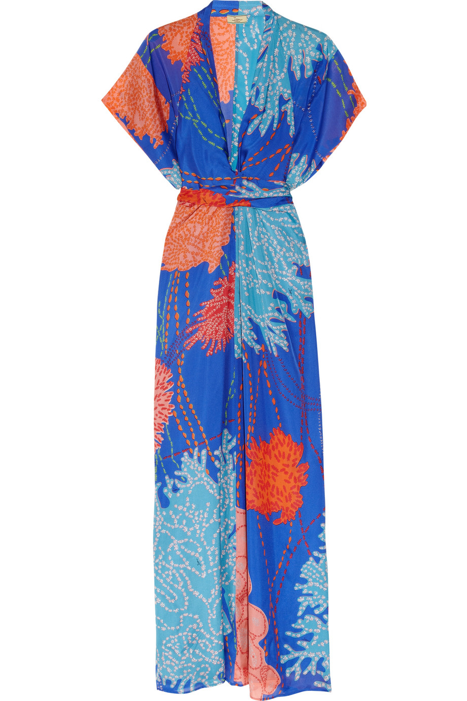 Issa Printed Silk Kimono Maxi Dress in Blue | Lyst