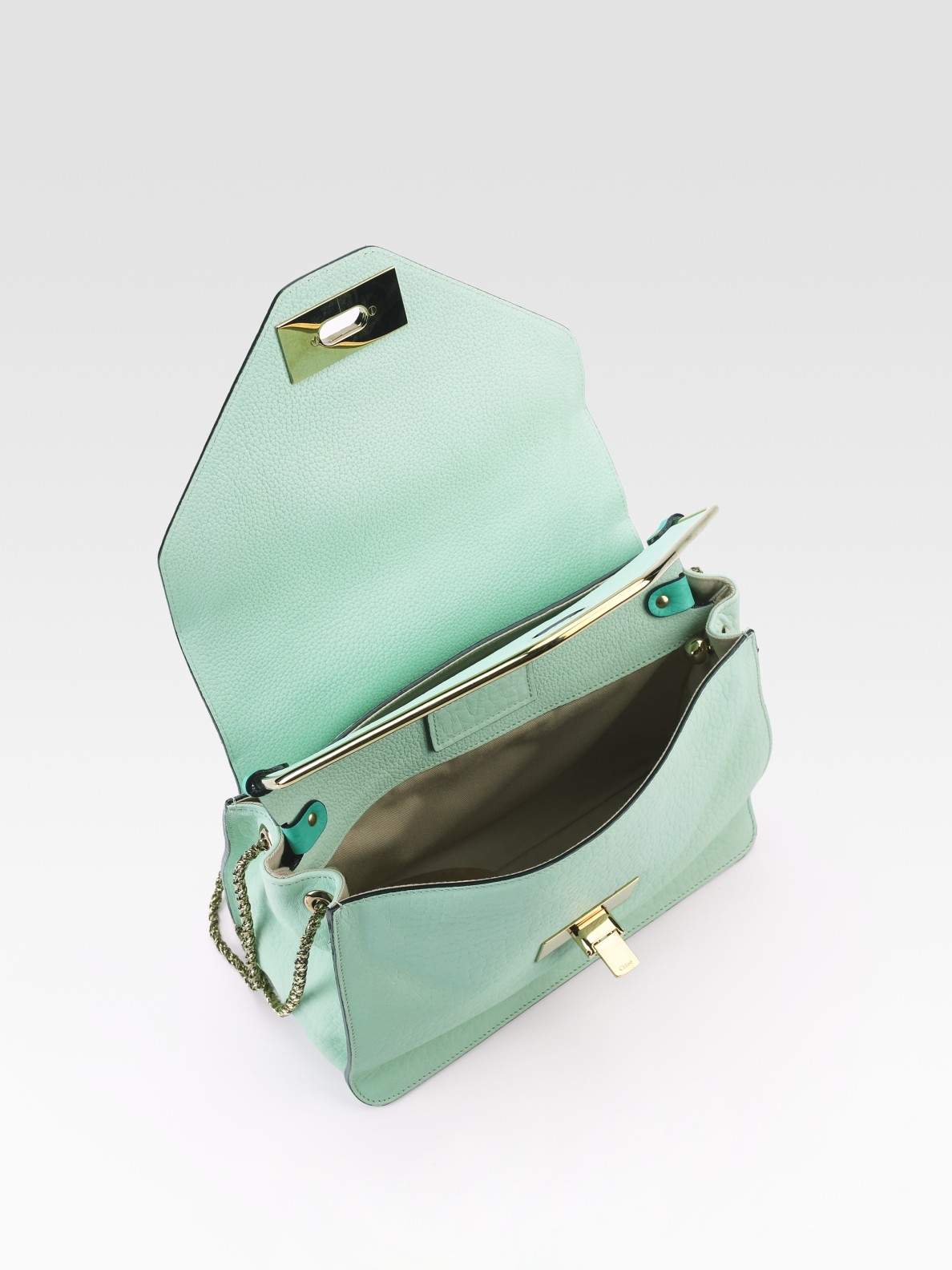 Chlo Sally Grained-Leather Shoulder Bag in Green (emerald) | Lyst  