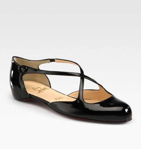 Christian Louboutin Pneumatica Patent Leather Mary Jane Flats in Black ...