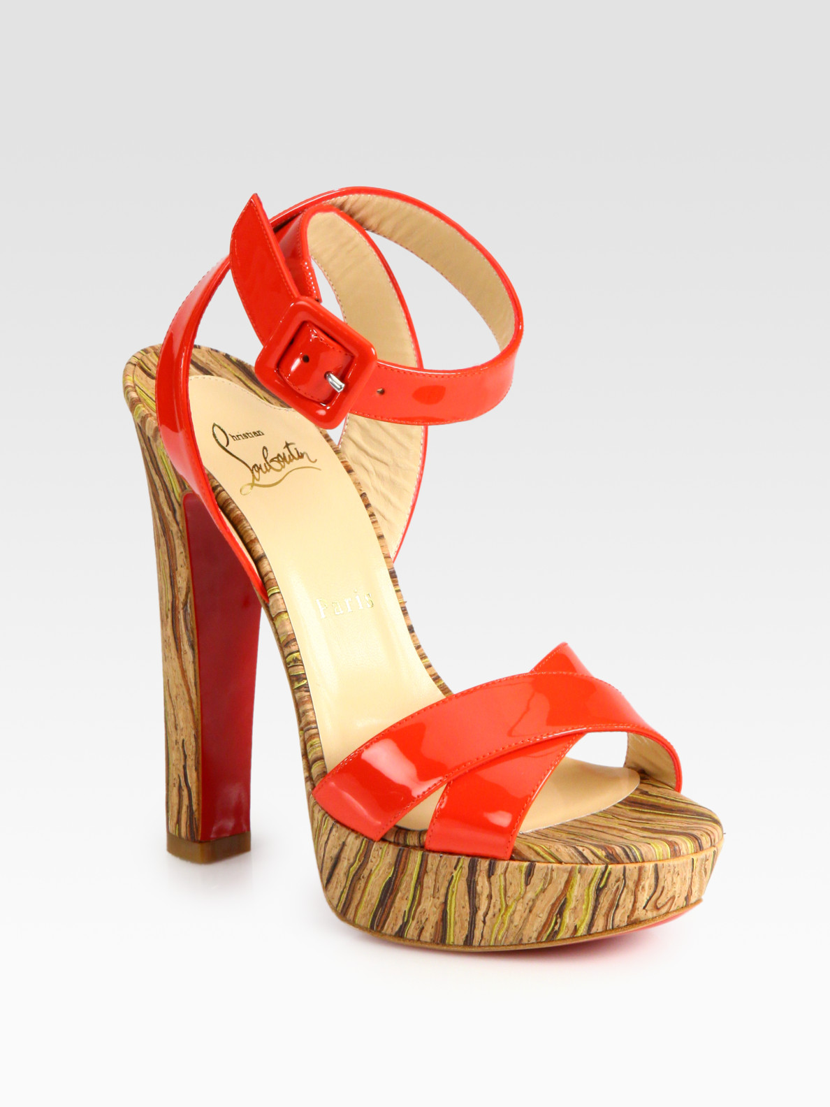 christian louboutin platform sandals Red patent leather - Bbridges  