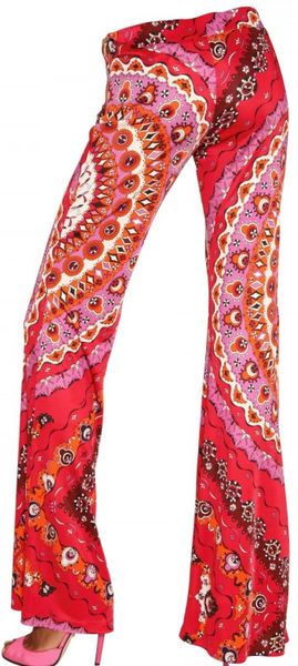 Emilio Pucci Printed Viscose Jersey Flared Trousers in Multicolor ...