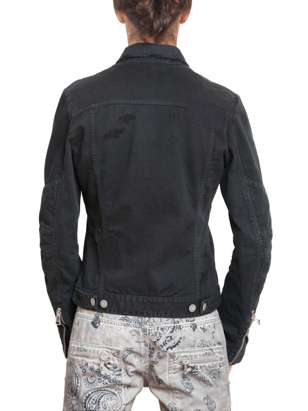 Lyst Balmain Distressed Denim Sport Jacket in Black for Men