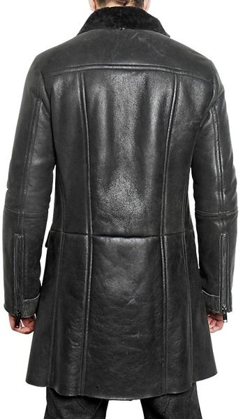 Pringle Of Scotland Shearling Leather Jacket in Gray for Men (charcoal ...