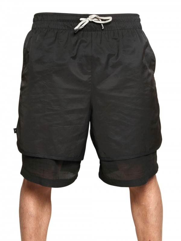 Lyst - Tom Rebl Double Layered Cotton Nylon Shorts in Black for Men