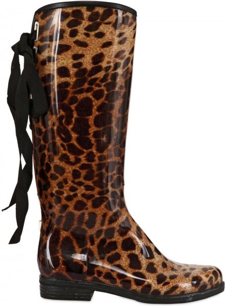 Dav Leopard Rubber Boot Boots in Animal (leopard) | Lyst