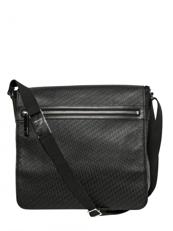 Dior Homme Logo Embossed Calf Messenger Bag in Black for Men | Lyst