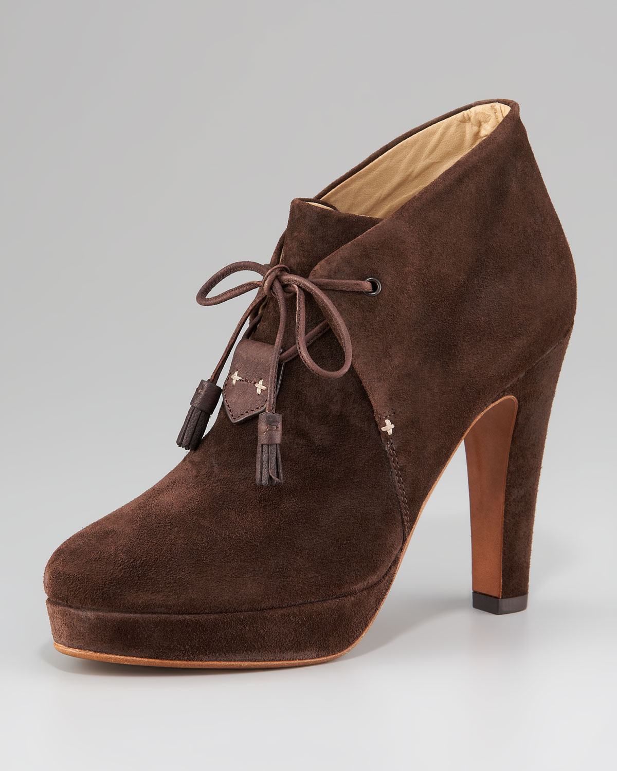 Rag & bone Lace-up Suede Bootie in Brown | Lyst