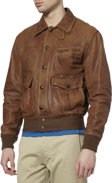 Polo Ralph Lauren Morrow Skeet Leather Bomber Jacket in Brown for Men ...