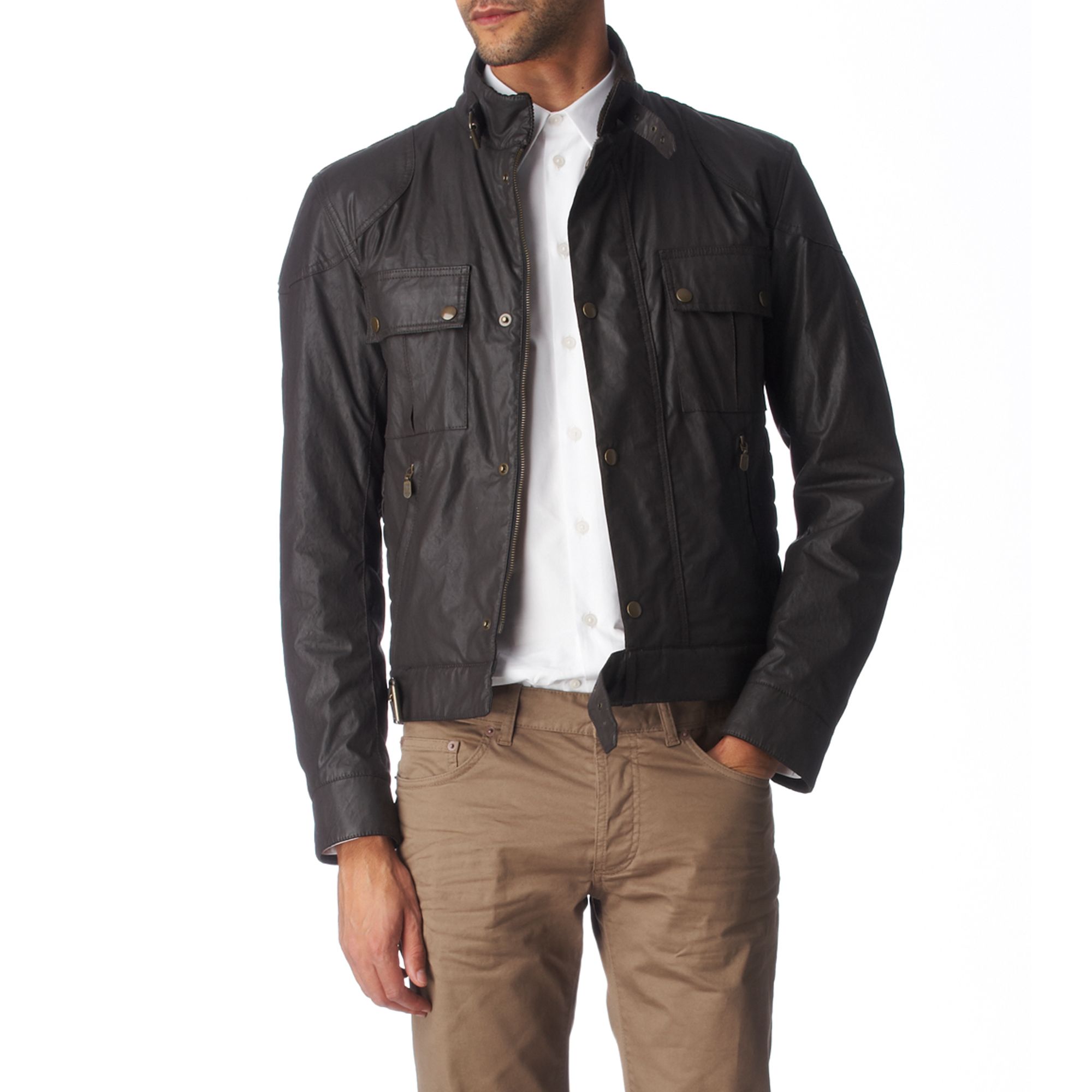 Belstaff Gangster Waxed Jacket In Black For Men | Lyst