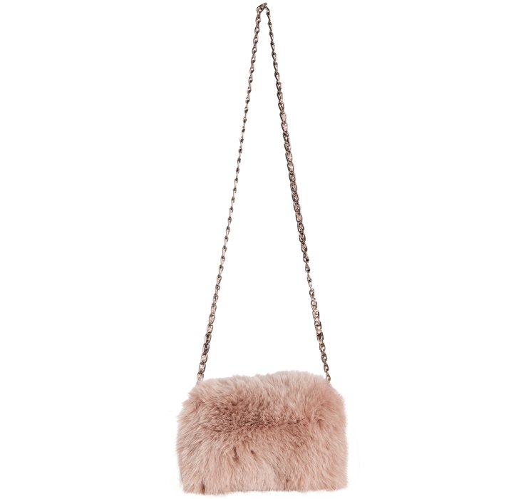 Prada Powder Pink Fox Fur and Python Chain Handle Bag in Pink ...