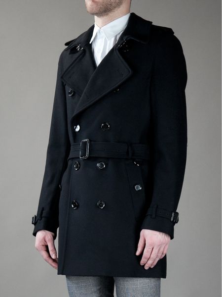 Burberry Short Trench Coat in Black for Men | Lyst