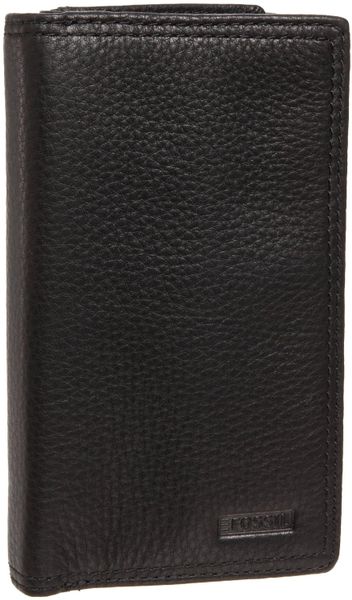Fossil Midway Executive Checkbook Wallet in Black for Men | Lyst