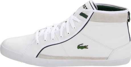 Lacoste Rugosa Hi Top Sneakers in White for Men (white/grey) | Lyst
